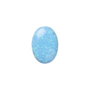 Cabochon, "opal" (silica and epoxy) (man-made), turquoise blue, 18x13mm calibrated oval. Sold individually.
