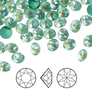 Chaton 12pk crystal silky sage DeLite, Crystal Passions® 6.14-6.32mm round SS29 1088