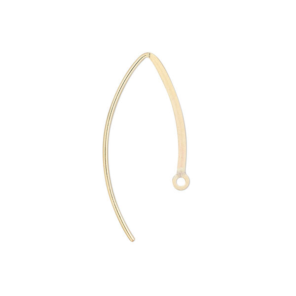Ear wire, 14Kt gold-filled, 20mm flat marquise with closed loop, 20 gauge. Sold per pair. image number 0