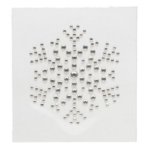 Iron-on transfer 1pk crystal clear, Preciosa Czech crystal 55x50mm snowflake