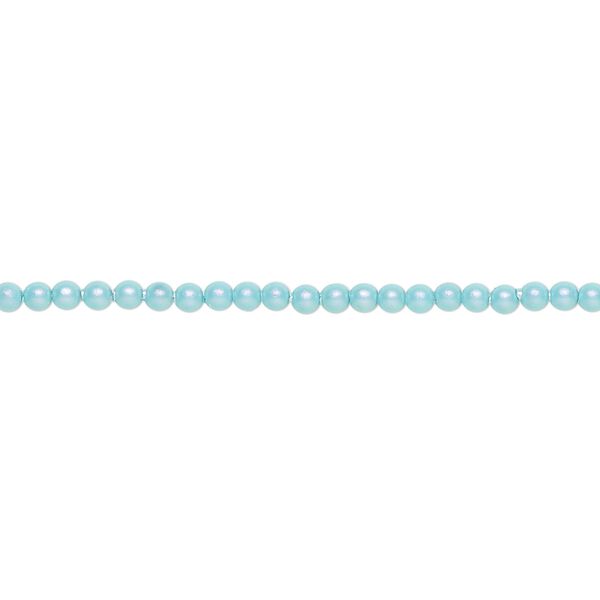 Pearl 100pk iridescent light turquoise, Crystal Passions® 2mm round 5810 image number 0