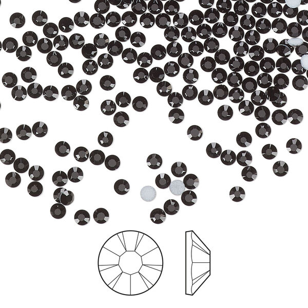 Flat back 144pk jet foil back, Preciosa MAXIMA Czech crystal rhinestone 2.1-2.3mm chaton rose round SS7 image number 0