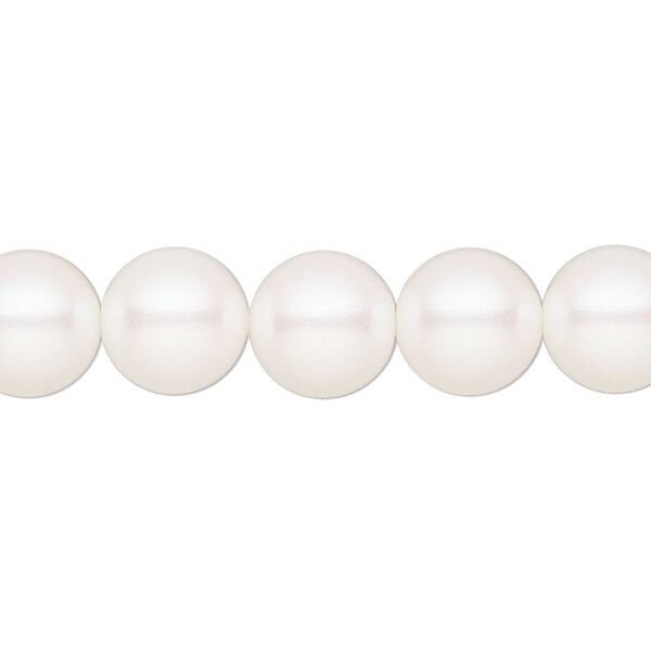 Pearl 10pk pearlescent white, Preciosa Czech crystal 10mm round image number 0