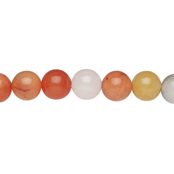 Bead, multi-gemstone (natural / dyed), 8mm round, C- grade, Mohs hardness 3 to 7. Sold per 15" to 16" strand. image number 0