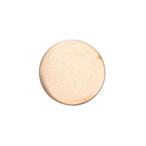 Embellishment, copper, 20mm undrilled double-sided shiny flat round blank, 18 gauge. Sold per pkg of 4.