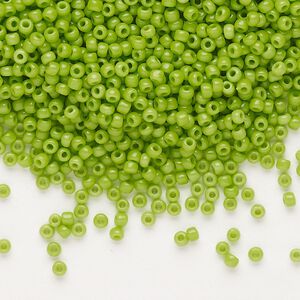 Seed bead, Dyna-Mites™, glass, pkg/1/2kg, #11 round, opaque lime green, (745 11/0 RR).