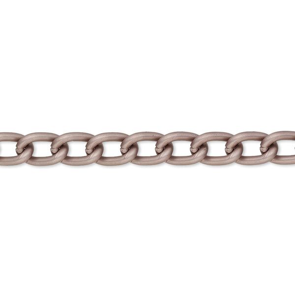 Chain, anodized aluminum, antique copper, 5mm curb. Sold per pkg of 5 feet. image number 0