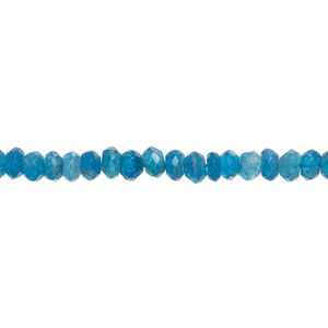 Neon blue apatite 1pkg1, hand-cut faceted rondelle bead natural 13 inch 4x2mm-4x3mm