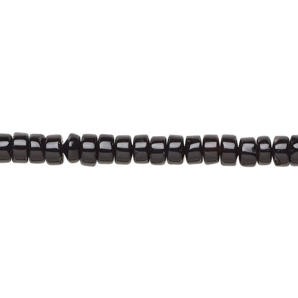Black agate 1pkg1, heishi bead 15.5-16 inch 4x2mm image number 0