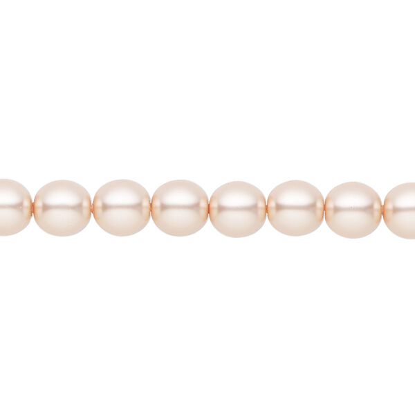 Bead, Czech pearl-coated glass druk, opaque pearl, 6mm round. Sold per 15-1/2" to 16" strand. image number 0