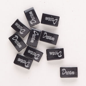 Mountain "jade" 1pkg10, "Dream" flat rectangle bead 13x9mm
