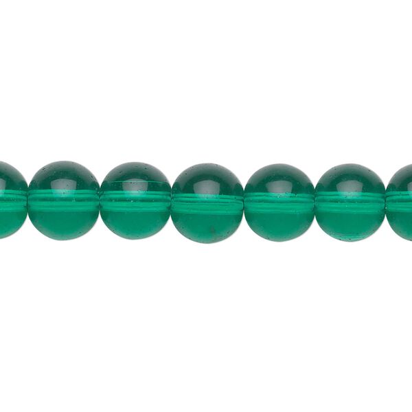 Bead, glass, malachite green, 8mm round. Sold per 36-inch strand. image number 0