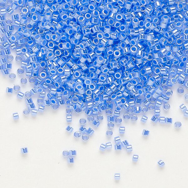 Seed bead, Delica®, glass, pkg/7.5g, #11 round, opaque inside dyed color luster dark sky blue (DB-0240). image number 0