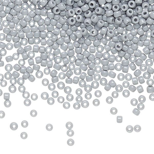 Seed bead, TOHO BEADS®, glass, pkg/7.5g, #11 round, opaque grey (TR-11-53). image number 0