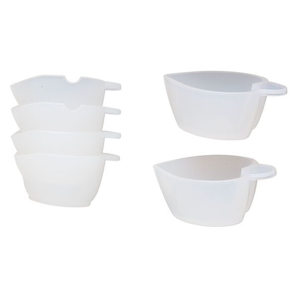 Mixing cup, silicone, white, (4) 1/3 ounce and (2) 1/2 ounce cups. Sold per 6-piece set. image number 0
