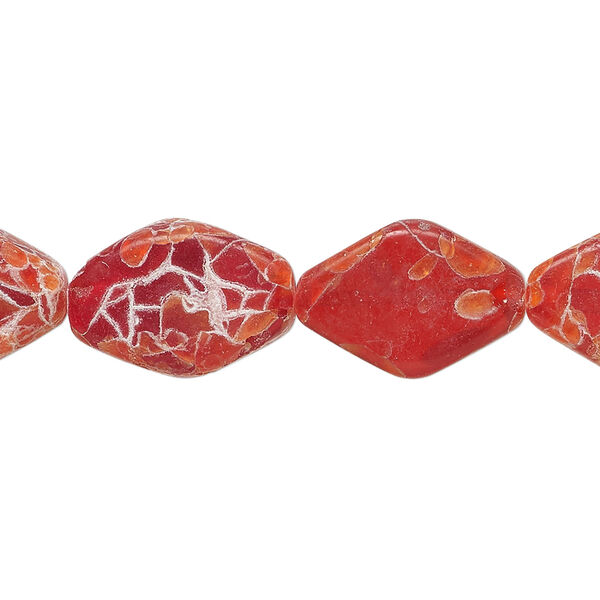 Crackle agate 1pkg1, flat diamond bead, 15 inch 17x12mm image number 0