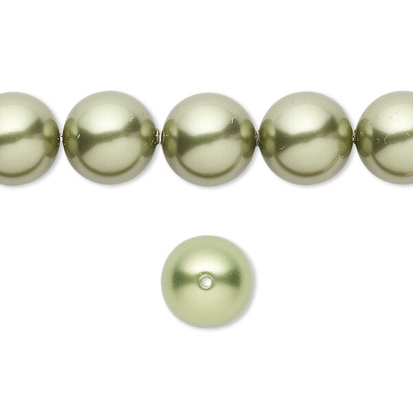 Pearl 100pk light green, Swarovski® 10mm round 5810 image number 0