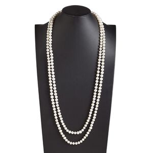 Pearl, White Lotus™, cultured freshwater (bleached), white, 8-9mm semi-round, C grade, Mohs hardness 2-1/2 to 4. Sold per 72-inch strand.