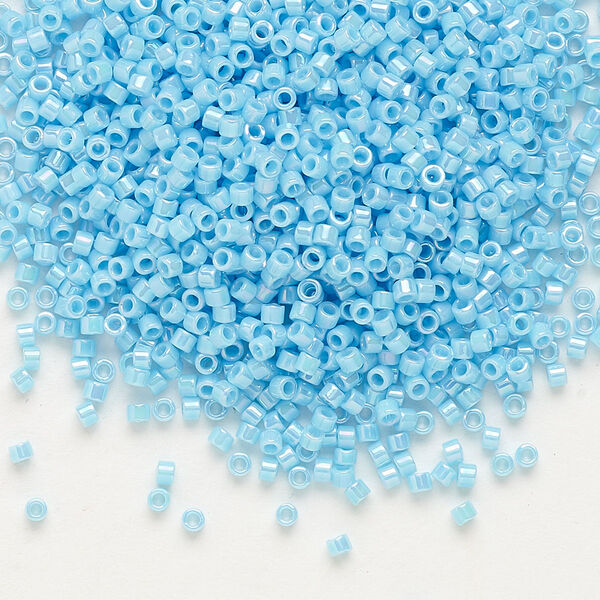 Seed bead, Delica®, glass, pkg/250g, #11 round, opaque rainbow turquoise blue (DB-0164). image number 0