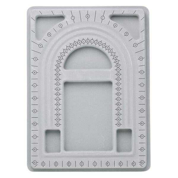 Bead board, flocked plastic, grey, 13 x 9-3/4 inch rectangle. Sold individually. image number 0