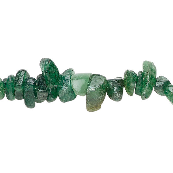Bead 1pkg1 emerald green aventurine, medium chip, 34 inch natural image number 0