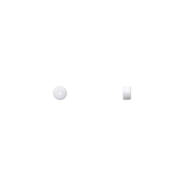 Earnut, PVC plastic, white, 1mm-3x2mm safety nut. Sold per pkg of 50 pairs. image number 0