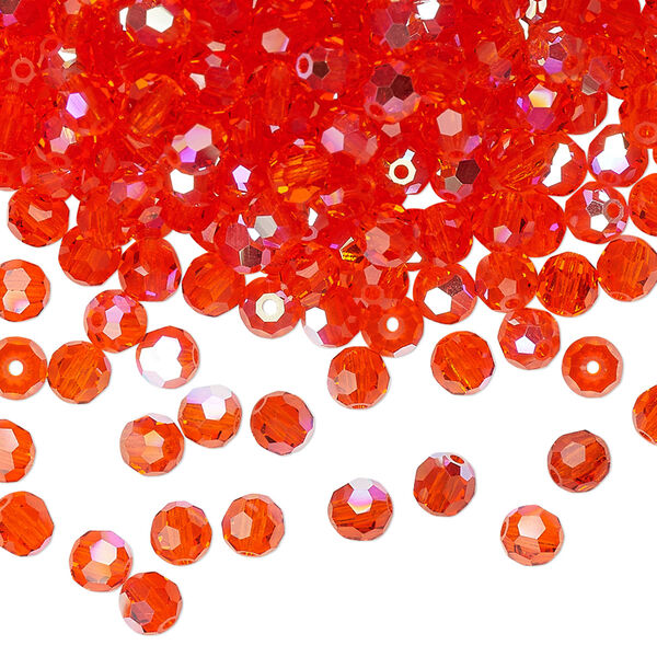 Bead 24pk hyacinth AB, Preciosa Czech crystal 4mm round image number 0