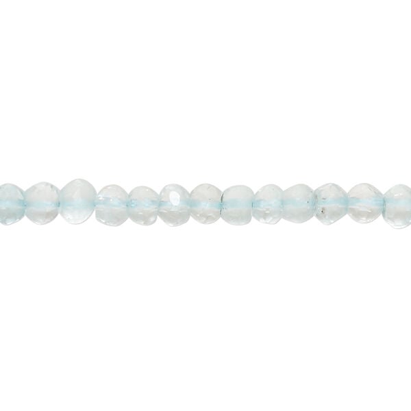 Aquamarine 1pkg1, hand-cut faceted round bead, 13 inch 3-4mm image number 0