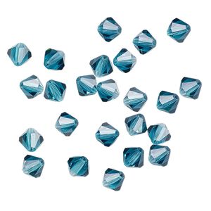 Bead 24pk indicolite, Preciosa Czech crystal 6mm bicone