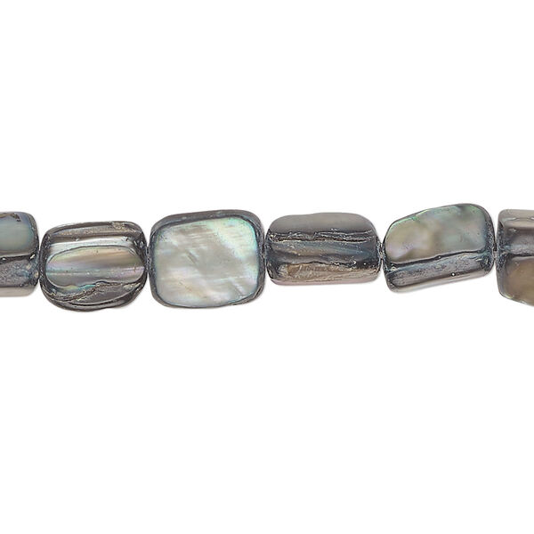 Bead, mother-of-pearl shell (dyed), dark turquoise blue, 10x5mm-12x8mm stick, Mohs hardness 3-1/2. Sold per 15-inch strand. image number 0