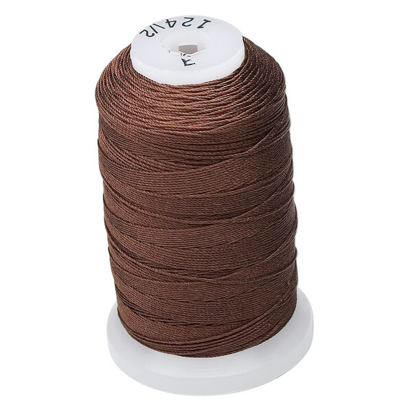 Thread, Purely Silk™, 3-ply, chestnut, size E. Sold per 200-yard spool. image number 0