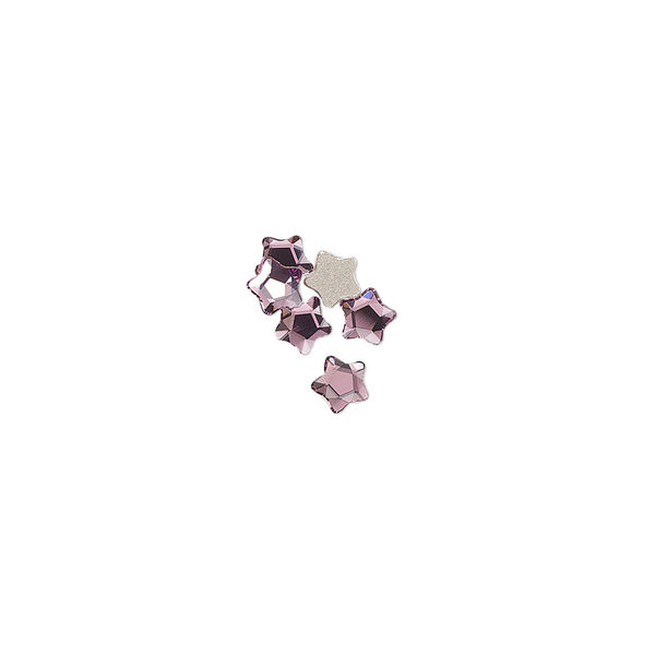 Flat back 6pk iris foil back, Crystal Passions® 4mm star flower 3754 image number 0