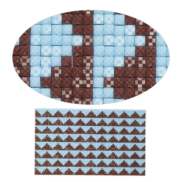 Adhesive sheet, My Style Deco Art™, peel-off, resin and glue, brown and blue, 8 x 4-3/4 inch rectangle, 1.8mm thick with mountains design. Sold individually. image number 0