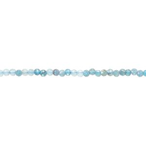 Apatite 1pkg1, hand-cut faceted round bead natural 12 inch 2mm