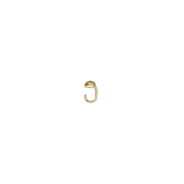 Bead tip, gold-plated brass, 5x3mm. Sold per pkg of 100. image number 0