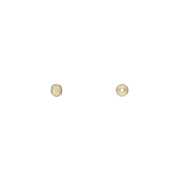 Bead, 14Kt gold-filled, 3mm stardust round. Sold per pkg of 10. image number 0