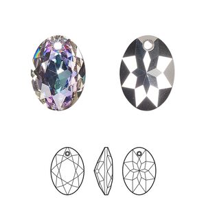 Drop 1pk crystal vitrail light P, Crystal Passions® 16mm pendant elliptic cut 6438
