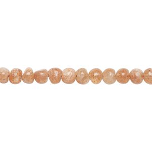 Sunstone 1pkg1, hand-cut uneven round bead natural 14 inch 4-5mm