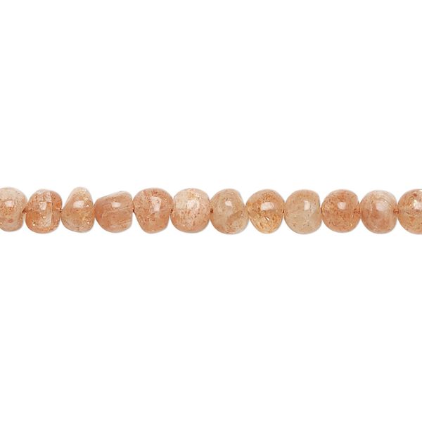 Sunstone 1pkg1, hand-cut uneven round bead natural 14 inch 4-5mm image number 0