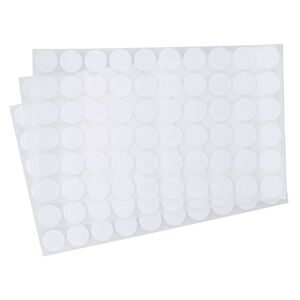 Adhesive label, paper, white, 1/2 inch round. Sold per pkg of 1,020.