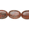 Red brecciated jasper 1pkg1, puffed oval bead natural, 15 inch 20x14mm-21x15mm image number 0
