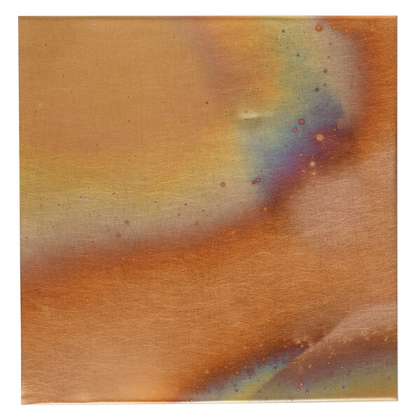 Sheet, Lillypilly, copper, flamed patina, 3-inch single-sided square, 36 gauge. Sold individually. image number 0