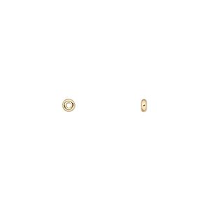 Bead, 14Kt gold, 2.5x1mm flat rondelle. Sold individually.
