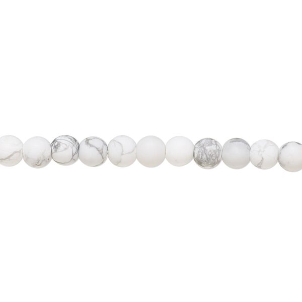 Howlite 1pkg1, matte round bead natural 8 inch 4mm image number 0
