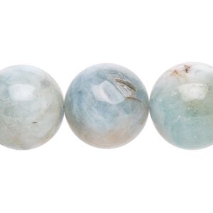 Aquamarine 1pkg1, round bead 15 inch 16-20mm