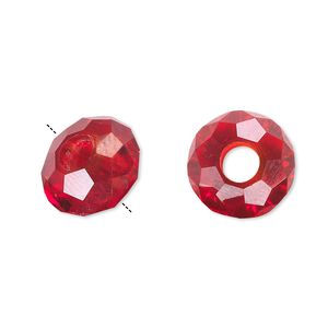 Bead 12pk 32 facets red, Celestial Crystal® Dione® 14x8mm rondelle