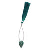 Malachite 1pkg1, hand-cut top-drilled carved leaf bead natural 18x12mm image number 1