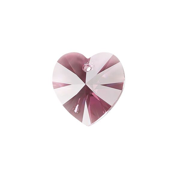 Drop 2pk rose, Crystal Passions® 18mm pendant heart 6228 image number 0