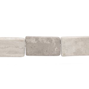 Grey marble / cream marble 1pkg1, matte flat rectangle bead natural 15 inch 16x10mm-18x11mm