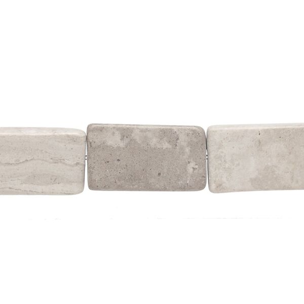 Grey marble / cream marble 1pkg1, matte flat rectangle bead natural 15 inch 16x10mm-18x11mm image number 0